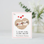Funny Valentijnsdag Card for Kids (Slaaphart) Feestdagenkaart (Staand voorkant)