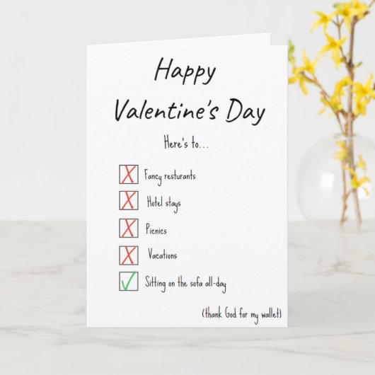 Funny Valentijnsdag Card Kaart (Gele Bloem)