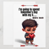 Funny Valentijnsdag card, Lonely boy humor (Voorkant / Achterkant)