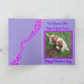 Funny Valentijnsdag Card met Cute Basset & Flowers Kaart (Binnen)