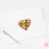 FUNNY VALENTIJNSDAG CATS MET PINK ROSE HEART HART STICKER (Envelop)