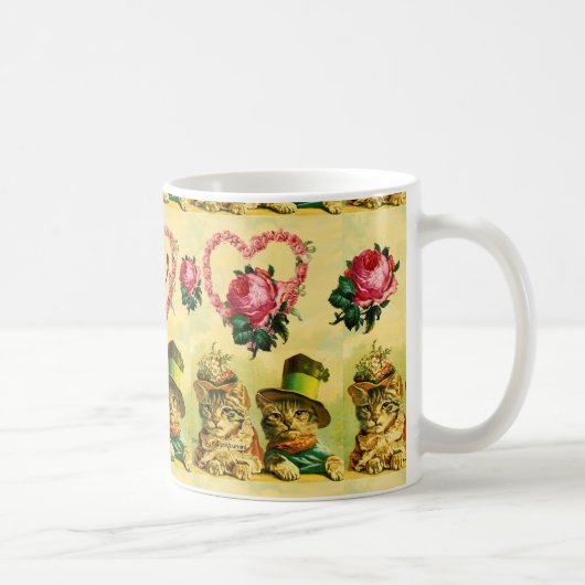 FUNNY VALENTIJNSDAG CATS MET PINK ROSE HEART KOFFIEMOK (Rechts)