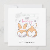 Funny Valentijnsdag Corgi Dog Butt Kaart (Voorkant)