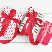 Funny Valentijnsdag Cute Whimsical Moose Custom Inpakpapier Vel