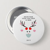 Funny Valentijnsdag Deer Wearing Face Mask Ronde Button 7,6 Cm (Voorkant /achterkant)