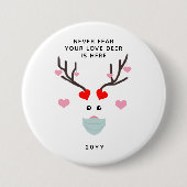Funny Valentijnsdag Deer Wearing Face Mask Ronde Button 7,6 Cm (Voorkant)