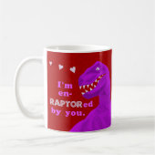 Funny Valentijnsdag Dinosaur Raptor Pun Koffiemok (Links)