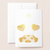 Funny Valentijnsdag Dog Cute Heart Headband Folie Kaarten (Met envelop)