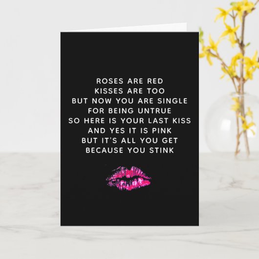 Funny Valentijnsdag Ex Boyvriend Poem Kaart (Gele Bloem)