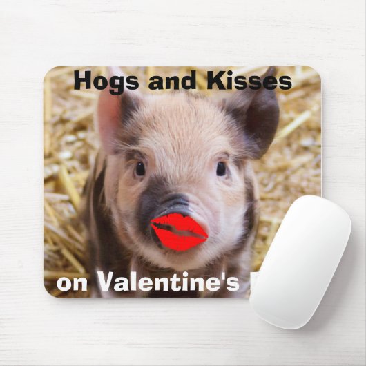 Funny Valentijnsdag Funny Piglet Muismat (Met muis)