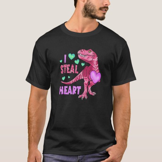 Funny Valentijnsdag Graphic Shirt Dinosaur I Stee (Voorkant)