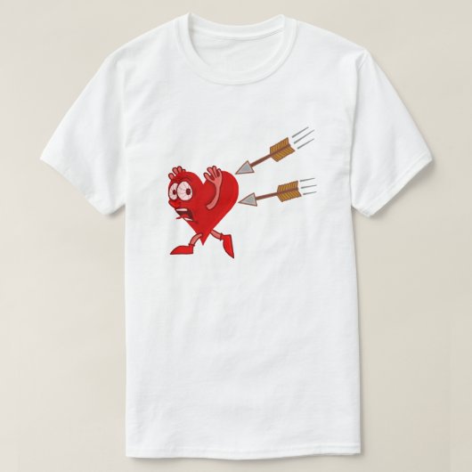 Funny Valentijnsdag Heart die van pijlen loopt T-shirt (Design voorkant)