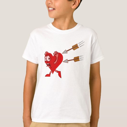 Funny Valentijnsdag Heart die van pijlen loopt T-shirt (Voorkant)