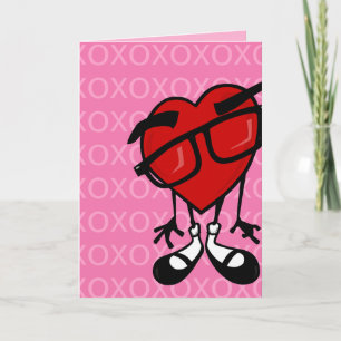 FUNNY VALENTIJNSDAG HEART PINK WENSKAART FEESTDAGEN KAART