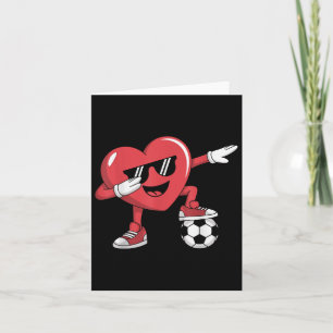 Funny Valentijnsdag Heart Plays Soccer Boys Gir Kaart