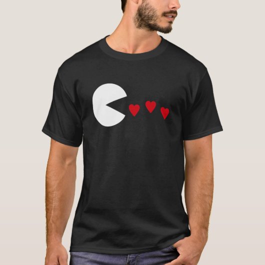 Funny Valentijnsdag hoort gamer eten T-shirt (Voorkant)
