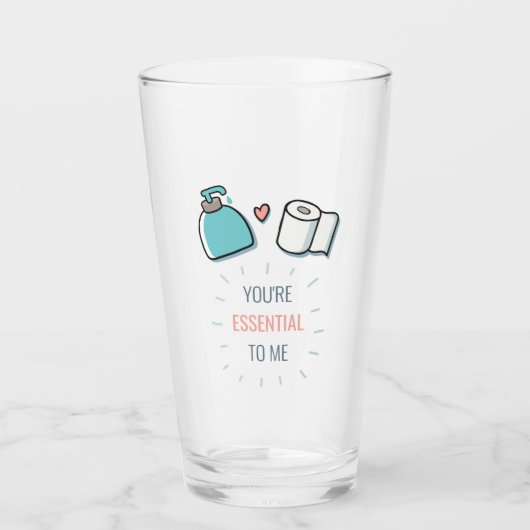 Funny Valentijnsdag, je bent essentieel voor mij. Glas (Voorkant)