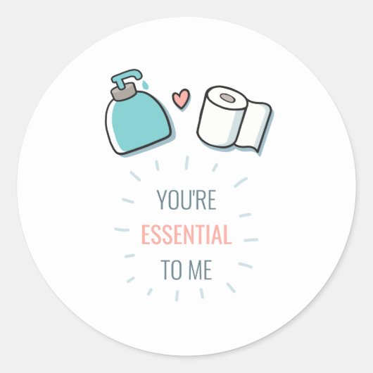 Funny Valentijnsdag, je bent essentieel voor mij Ronde Sticker (Voorkant)