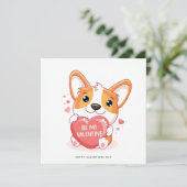 Funny Valentijnsdag Kaart - Corgi Dog Kaart (Staand voorkant)