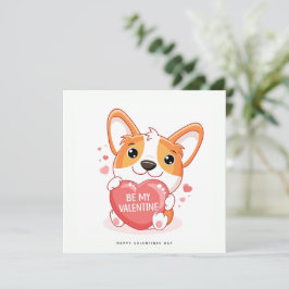 Funny Valentijnsdag Kaart - Corgi Dog Kaart