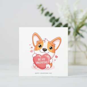 Funny Valentijnsdag Kaart - Corgi Dog Kaart