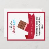 Funny Valentijnsdag Kaart Kinder - Chocolade (Voorkant / Achterkant)