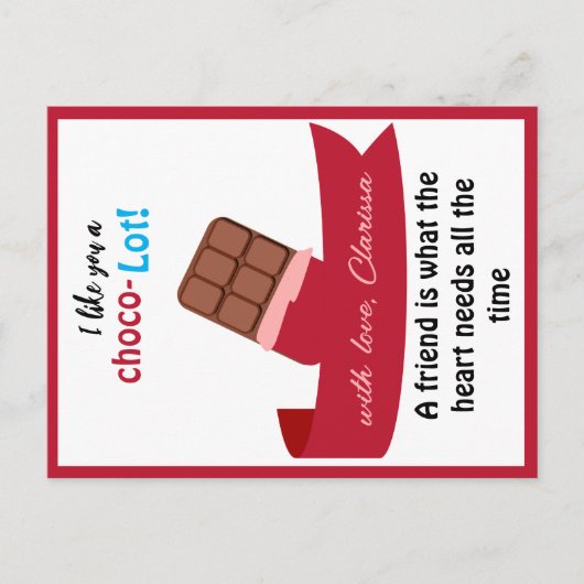 Funny Valentijnsdag Kaart Kinder - Chocolade (Voorkant)