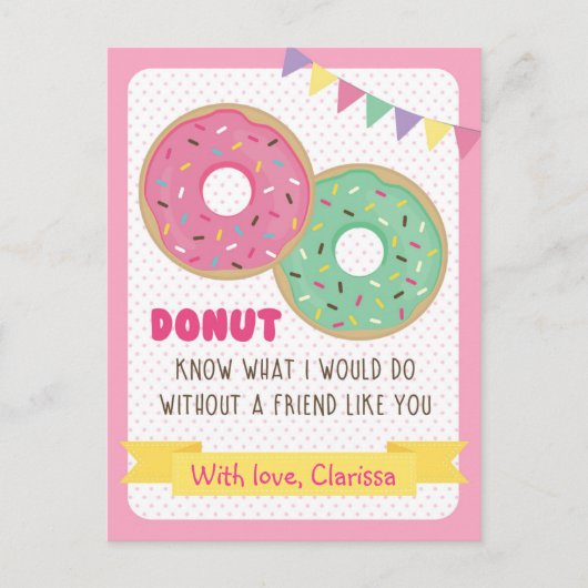 Funny Valentijnsdag Kaart Kinderen - Donut (klaslo (Voorkant)