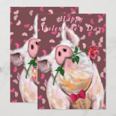 Funny Valentijnsdag Kaart met Gentleman Pig (Voorkant / Achterkant)