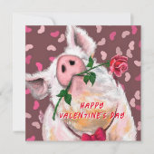 Funny Valentijnsdag Kaart met Gentleman Pig (Voorkant)