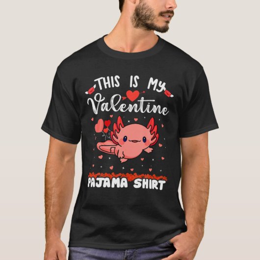 Funny Valentijnsdag Kawaii Valentijn Axolotl Anim T-shirt (Voorkant)