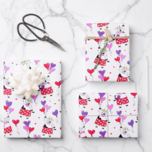 Funny Valentijnsdag Koe Patroon Inpakpapier Vel