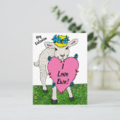 Funny  Valentijnsdag Lamb Briefkaart (Staand voorkant)
