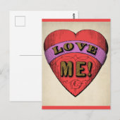 Funny Valentijnsdag Love Me Retro Heart Briefkaart (Voorkant / Achterkant)