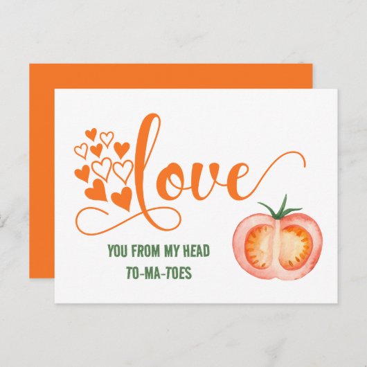 Funny Valentijnsdag Love to ma-toes Joke Kaart (Voorkant / Achterkant)