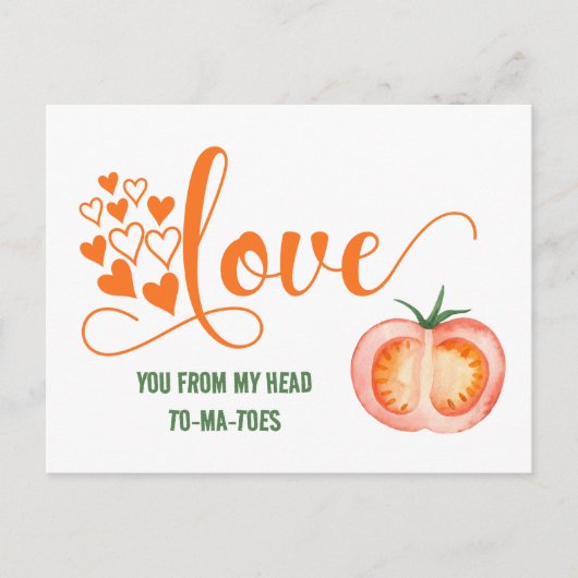 Funny Valentijnsdag Love to ma-toes Joke Kaart (Voorkant)