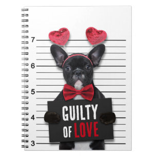 Funny Valentijnsdag Mugshot Guilty Love Dog Notitieboek