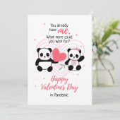 Funny Valentijnsdag Panda Pandemic Feestdagenkaart (Staand voorkant)
