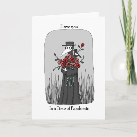 Funny Valentijnsdag Plague Doctor Coronavirus Kaart (Voorkant)