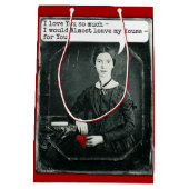 Funny Valentijnsdag Poet Emily Dickinson Humor Medium Cadeauzakje (Achterkant)