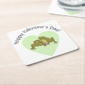 Funny Valentijnsdag Pun Cute Frogs in Love Kartonnen Onderzetters (Schuin)