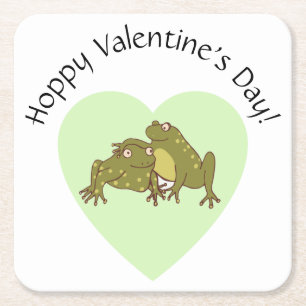 Funny Valentijnsdag Pun Cute Frogs in Love Kartonnen Onderzetters