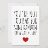 Funny Valentijnsdag Random Guy Dating App Kaart (Voorkant)