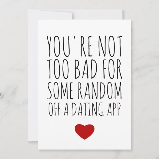 Funny Valentijnsdag Random Guy Dating App Kaart (Voorkant)