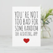 Funny Valentijnsdag Random Guy Dating App Kaart (Staand voorkant)