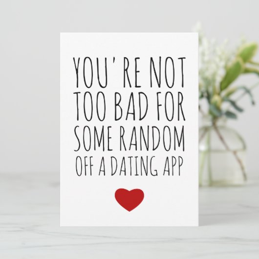 Funny Valentijnsdag Random Guy Dating App Kaart (Staand voorkant)