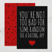 Funny Valentijnsdag Random Guy Dating App Kaart (Voorkant / Achterkant)