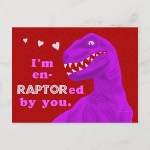 Funny Valentijnsdag Raptor Dinosaur Pun Kinder Feestdagenkaart