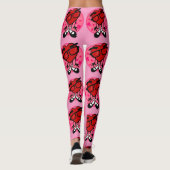 FUNNY VALENTIJNSDAG RED HEART PINK LEGGINGS (Achterkant)