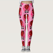 FUNNY VALENTIJNSDAG RED HEART PINK LEGGINGS (Voorkant)